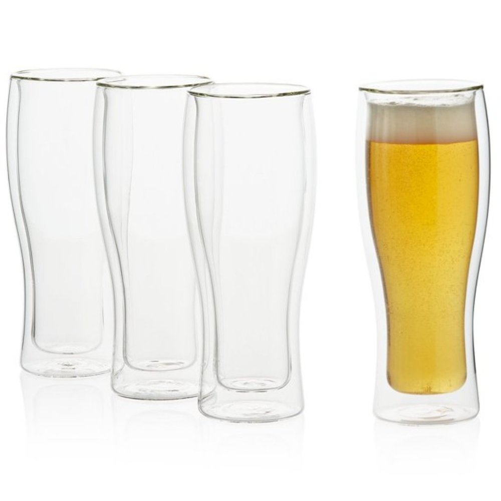 NIB Henckels International 14-oz. Double Wall Beer Glass, 4-pack - Picture 2 of 8